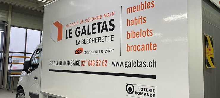 Nouveau camion ramassage Galetas du CSP Vaud - avec le soutien de la Loterie romande