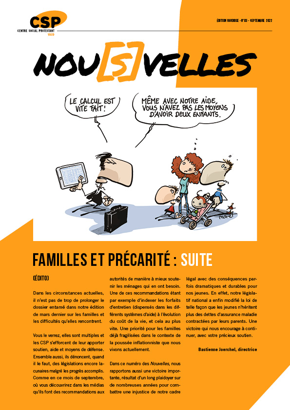 Journal du CSP Vaud, septembre 2022, Familles et précarité . suite