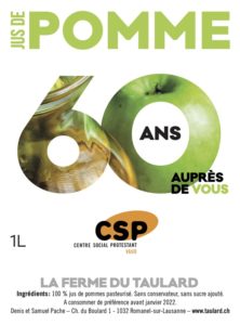 Jus de pommes 60e anniversaire du CSP Vaud
