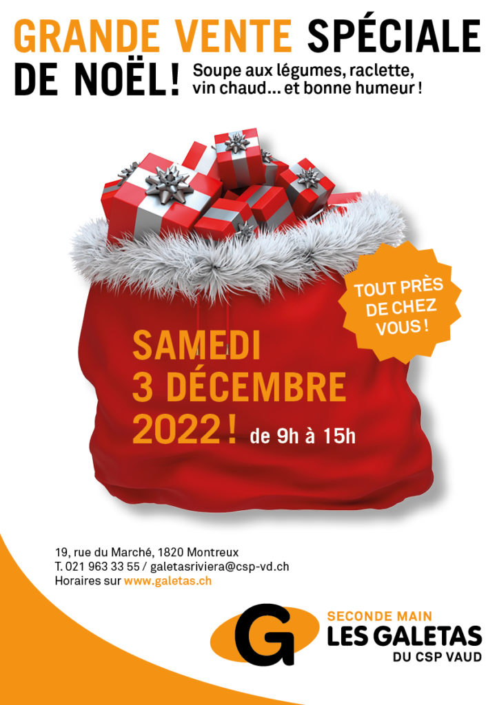 Grande vente spéciale de Noël au Galetas de Montreux - CSP Vaud