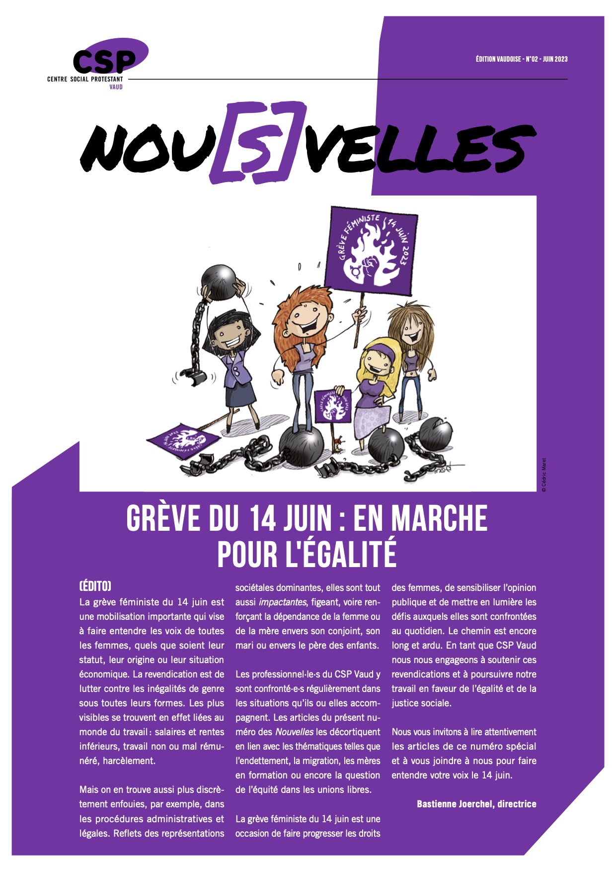 Grève féministe - journal du CSP Vaud - juin 2023