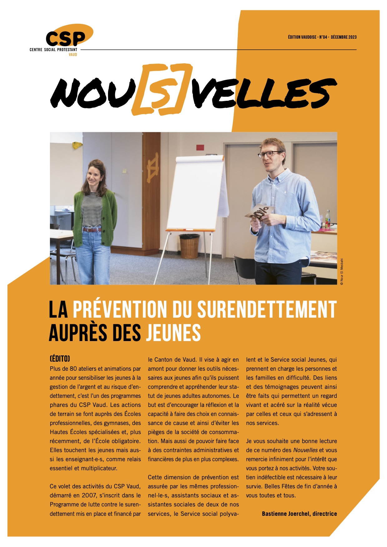 Couverture- Journal CSP Vaud - décembre 2023 - la prévention du surendettement auprès des jeunes