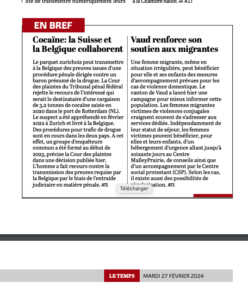 Vaud renforce son soutien aux migrantes - Le Temps, 27.02.2024