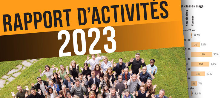 Rapport d'activités 2023 du CSP Vaud - photo de couverture avec toute l'équipe professionnelle