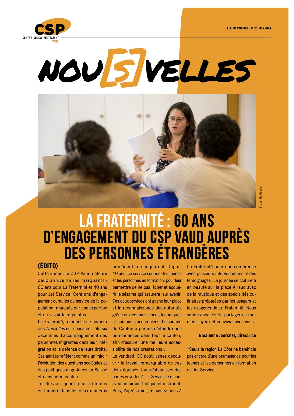 Image du Service social pour les immigré·e·s du CSP Vaud - Journal